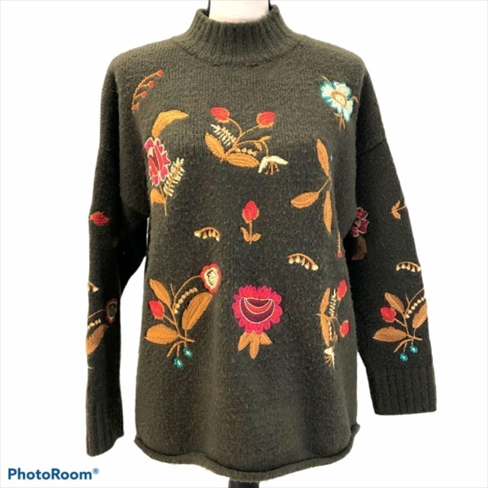 Cliche Wool Blend Sweater with Embroidery